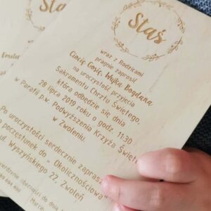 personalizowane zaproszenie na chrzest